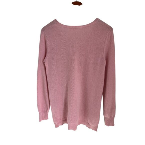 Minnie Rose 100% Cashmere Pink V-Neck Long Sleeve Womens Sweater Size S - Picture 5 of 6